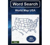 Word Search Puzzle : World Map USA (24 x 24 Easy) with more than 50 Fun Puzzles, 600 Words & Solutions: (Brain Games, For Sparking Memory, Focus, ... Training, Learning With Find Game)