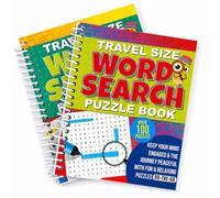 Word Search - Set di 2 quaderni da viaggio, 200 pagine ciascuno, motivo: ricerca di parole