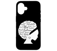 Word Strong Melanin Queen Curvy Proud Afro Latina Woman Girl Custodia per iPhone 16