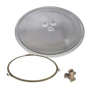 WORDFUN 24.5cm 25.5cm 27cm 31.5cm Piatto Girevole in Vetro per Forni A Microonde, Piatto Universale in Vetro, con Accoppiatore E Anello, Girevole A Microonde, Piatto Rotante di Ricambio Durevole