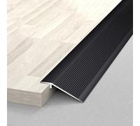 WORDFUN Alluminio Profilo di Transizione Pavimento, Soglia di Dislivello Metallo, Colmare La Differenza di Altezza tra 8-35mm, Rampa per Porta per Piastrelle Rampe di Porte Assi Laminate(Black,10cm)