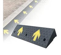 WORDFUN Rampa per Bordo Pesante, 100 * 25cm Rampe da Marciapiede in Gomma, Altezza 4-15 Cm Rampa di Soglia, per Vialetto di Carico del Bacino del Marciapiede Auto Camion della Bici del Motorino
