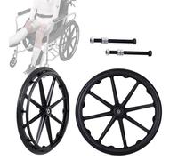 WORDFUN Ruota Posteriore per Sedia A Rotelle, Ruote di Ricambio Resistente all'Usura, Rotelle Solido PU per Carrozzina Disabili, Non Gonfiabile, A Prova di Foratura, Ruote Antiscivolo, Nero, 2 Pezzi