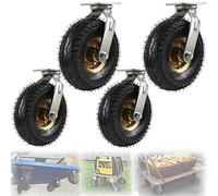 WORDFUN Set da 4 Ruote Pneumatiche, Ruote Girevoli Pesanti, Silenzioso Liscio, Spinta Sfera Cuscinetti, Girevole A 360°, Gomme di Scorta Carriola, Ricambio per Carretto E Carriola