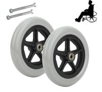 WORDFUN Set di 2 Ruote Anteriori per Sedia A Rotelle, Ruote Anteriori di Ricambio, Diametro 150mm 170mm 200mm, Ruote per Carrozzina Walker di Ricambio, Ruota Solido con Cuscinetto