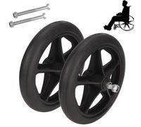 WORDFUN Set di 2 Ruote Anteriori per Sedia A Rotelle, Ruote Anteriori di Ricambio, Diametro 150mm 170mm 200mm, Ruote per Carrozzina Walker di Ricambio, Ruota Solido con Cuscinetto