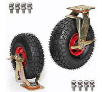 WORDFUN Set di 2 Ruote per Carichi Pesanti, Ruote Pneumatiche, Girevoli e Frenanti, Resistenti all Usura