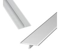 WORDFUN Striscia di Transizione per Pavimento, Modanature A T in Alluminio, Binario di Transizione Senza Soluzione di Contin, per Coprire Le Fughe tra Pavimenti in Legno E Piastrelle(Silver,25mm)