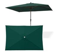 WORDFUN Telo di Ricambio per Ombrellone Rettangolo, 6 Stecche 2x3m Tettuccio per Ombrellone Impermeabile UV30+, Copertura di Ricambio da Giardino, Ombrello di Rechange Baldacchino(Dark Green)