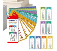 Words Flash Card - Supporto Fonetico Di Base Da 60 Pezzi, Flash Card Fonetica, Giocattoli Educativi Per L'apprendimento Della Rima | Scheda Sight Words Phonic Flashes Per Bambini, Aula Prescolare, Sal