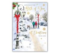 Words 'n' Wishes Biglietto di Natale con scritta "Both Of You Couple Walking Through Snowy Scene", multicolore, 22 x 15,8 cm