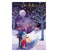 Words 'n' Wishes Biglietto di Natale per sorella e cognato, coppia che cammina verso casa nel bosco, multicolore, 22 x 15,8 cm