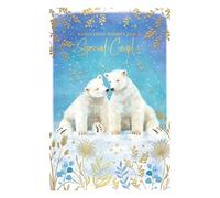 Words 'n' Wishes Special Couple Two Polar Bears Biglietto di Natale, multicolore, 20,3 x 13,4 cm