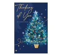 Words 'n' Wishes Thinking Of You At Christmas - Biglietto di Natale con albero di Natale, multicolore, 20,3 x 13,4 cm