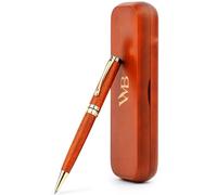 Wordsworth and Black Ballpoint Pen Set - Penna di lusso mozzafiato in bambù legno di ciliegio, finitura oro, ricaricabile, miglior penna per uomini & donne, ricarica d'inchiostro