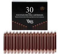 Wordsworth & Black Cartucce d'Inchiostro per Stilografica, 30 pz, Marrone