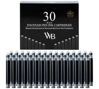 Wordsworth & Black Cartucce d'Inchiostro per Stilografica, 30 pz, Nero