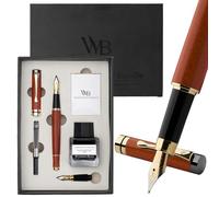 Wordsworth & Black Penna Stilografica in Bambù, Pennino Medio + Extra Fine