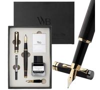 Wordsworth & Black Penna Stilografica in Bambù, Pennino Medio + Extra Fine
