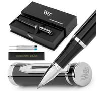 Wordsworth & Black Rollerball Pen - Penna di Lusso - Finitura Cromata, Lacca Nera, Ricarica di Inchiostro, Ricaricabile, Regalo per Uomini & Donne, Scrittura Professionale, Belle Penne Eleganti