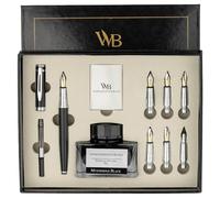 Wordsworth & Black Set Penna Calligrafica per Scrittura, 6 Pennini, Nero
