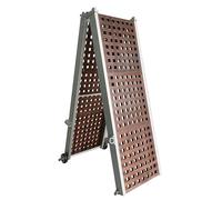 WORHAN Passerella per Barca a Vela Yacht Alluminio con Legno di Teak Pieghevole Leggera con Presa di Ancoraggio Ruote Superficie Antiscivolo 200cm HG200