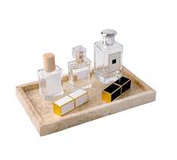 WORHE Vassoio in marmo naturale italiano, per gioielli, profumi, trucchi, candele, vassoi decorativi moderni per bagno, camera da letto, comò, rettangolare, organizer da cucina, per la decorazione