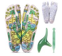 Worive Set di calzini per riflessologia con strumenti, 2 paia di chiro agopuntura agopuntura trigger point sollievo dal dolore ai piedi, massaggio agopunto, regalo di compleanno per donne B