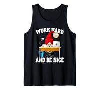 Work Hard And Be Nice GNOME for Women Funny Office Humor Canotta