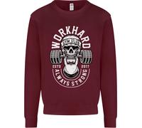 Work Hard Gym Training Top Workout Weights Uomo Sweatshirt Jumper