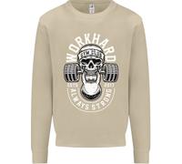 Work Hard Gym Training Top Workout Weights Uomo Sweatshirt Jumper