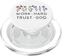 Work Hard Trust in God Jesus Bible Verse Christian Scripture PopSockets PopGrip per MagSafe