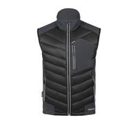 WORK IDEA Giacca softshell da uomo, impermeabile, antivento, senza maniche, traspirante, leggera, con tasche per ciclismo, corsa, escursionismo, golf e contesti di lavoro, Nero , M
