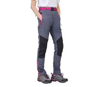 WORK IDEA Pantaloni da donna per escursioni impegnative, materiale impermeabile, vestibilità elastica, calore invernale, cerniere a contrasto e molto altro ancora, grigio., 5XL