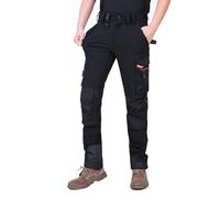 WORK IDEA Pantaloni da Lavoro Slim-Fit Stretch Uomo: Aree critiche del Tessuto in Cordura - Eleganza Resistente per Le Esigenze più Elevate.