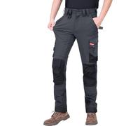 WORK IDEA Pantaloni da Lavoro Slim-Fit Stretch Uomo: Aree critiche del Tessuto in Cordura - Eleganza Resistente per Le Esigenze più Elevate.