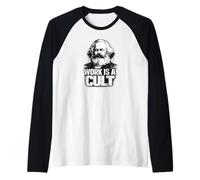 “Work IS A Cult”, Karl Marx, Comunismo, Marx Maglia con Maniche Raglan