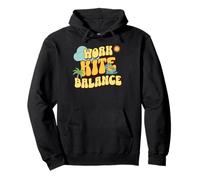Work Kite Balance Funny Kitesurf Lifestyle Graphic Felpa con Cappuccio
