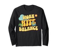 Work Kite Balance Funny Kitesurf Lifestyle Graphic Maglia a Manica