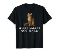 Work Smart Not Hard Cat Food Growth Mindset Pet Mom Citazione Maglietta