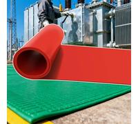 WORK Tappeti Gomma A Rotoli, Copri Pavimento, Tappetino Isolante In Gomma, Rivestimento Pavimento Antiscivolo Magazzino Officina Garage Industria Ecc(Red,5ft/152.4cm)