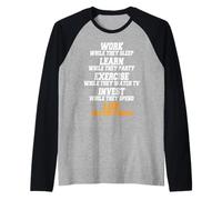Work While They Sleep Dire Motivazione Obiettivi Il Succes Maglia con Maniche Raglan