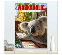 Workaholic - Mach mal Pause und chill wie ein Koala (hochwertiger Premium Wandkalender 2026 DIN A2 hoch), Kunstdruck in Hochglanz: Lustiger Koala ... Wichtelgeschenk oder Familienkalender.