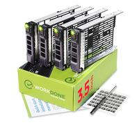WORKDONE Confezione da 4 caddy per disco rigido da 3,5", compatibile con server Dell PowerEdge, con manuale di installazione dettagliato, etichette adesive frontali a slitta - Cacciavite - Viti