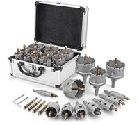 WORKEASE Kit seghe a tazza TCT 16 pezzi 5/8"-2"-1/4", set frese a tazza per acciaio inossidabile, ferro, rame, ottone