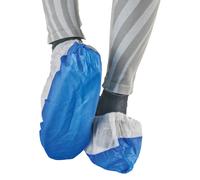 Worker - GA600.21.02 - Sovrascarpe monouso Dual Barrier - antiscivolo - taglia unica - PLP - bianco-blu - Worker - conf. 50 pezzi - 101565 - Conf. da 1 Pz. - GA600.21.02