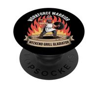 Workforce Warrior Weekend Grill Gladiator Labor Day PopSockets PopGrip Adesivo
