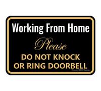 Working from Home Sign Do Not Knock or Ring Doorbell Work From Home Must Have Office Door Sign 12 8 051