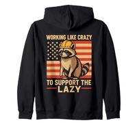 Working Like Crazy To Support The Lazy Construction Worker Felpa con Cappuccio