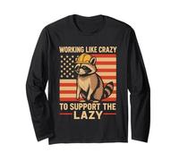 Working Like Crazy To Support The Lazy Construction Worker Maglia a Manica